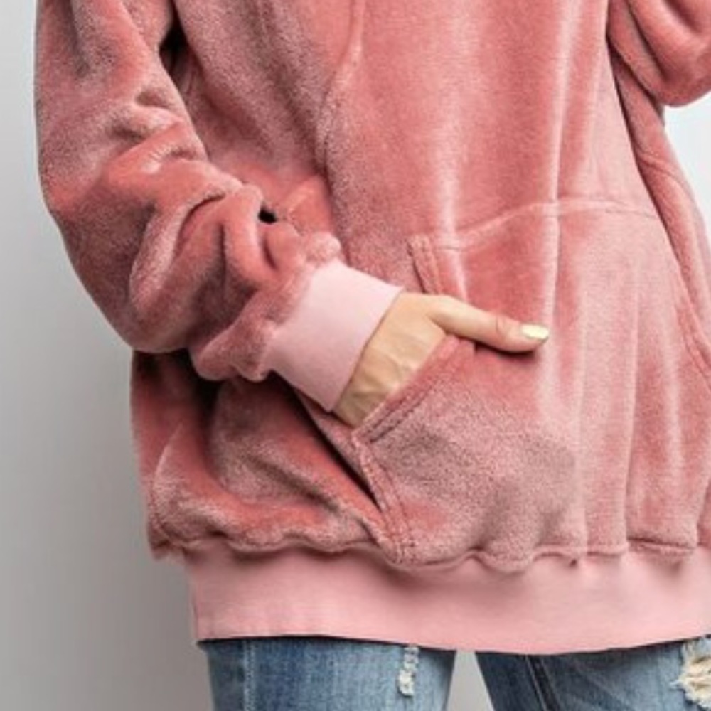 ❄️LAST3️⃣//BLUSH FLEECE HOODIE - Picture 4 of 6